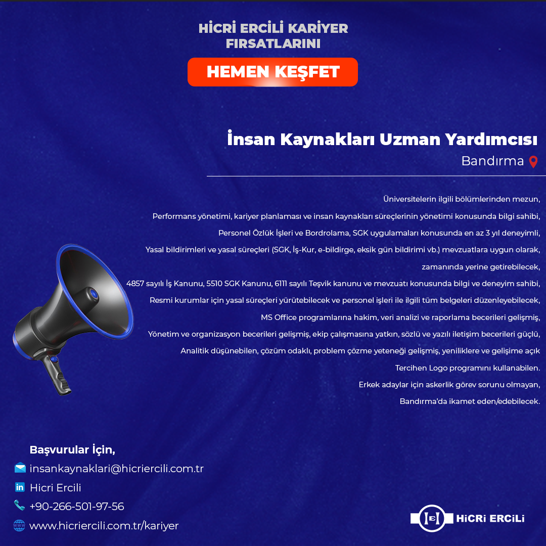 İnsan Kaynakları Uzman/Uzm Yrd.